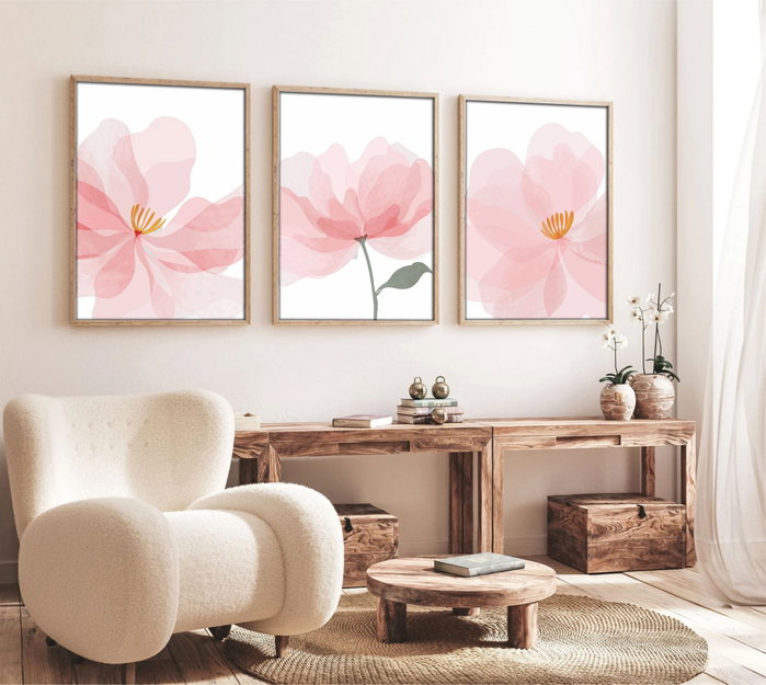 Wallity Huhu192 Cuadro Decorativo enmarcado en MDF (3 piezas) 30 x 40 cm